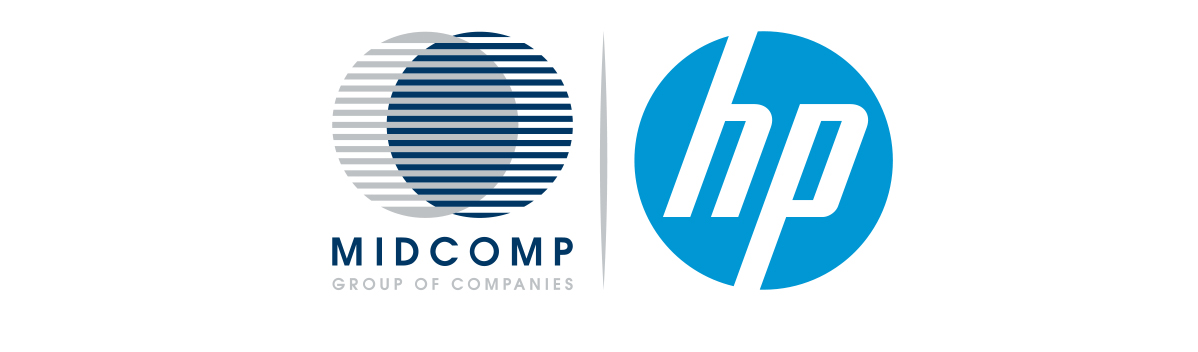 Midcomp and HP logos