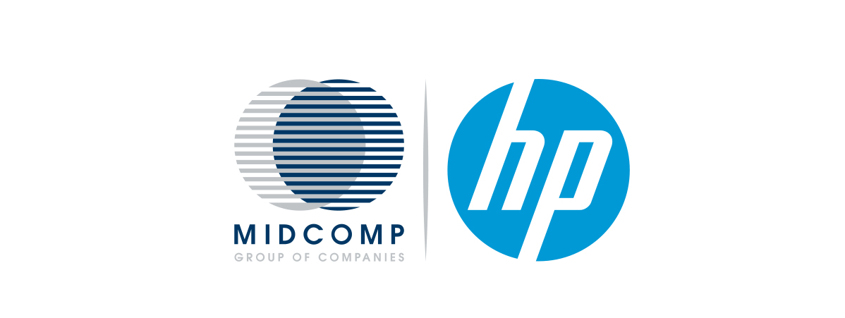 Midcomp and HP logos