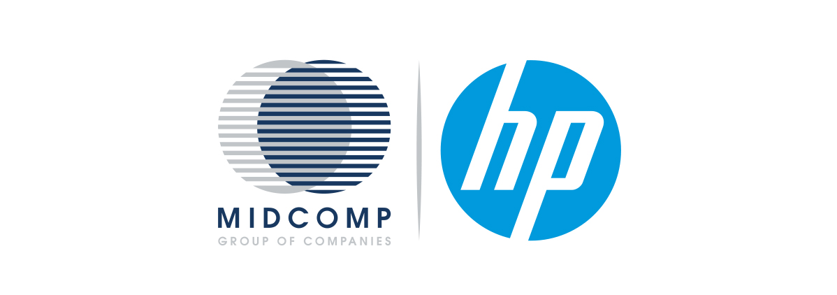 Midcomp and HP logos