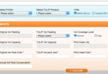 INK COST CALCULATOR NOW LIVE ON TULIP WEB SITE