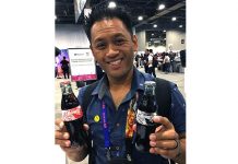 Roland DGA and Adobe Partnership Enhances Workshop Experience A joint project with Coca-Cola, Adobe and Roland in the Adobe exhibition booth enabled visitors to design and print graphics for their personalised bottles of Coke.