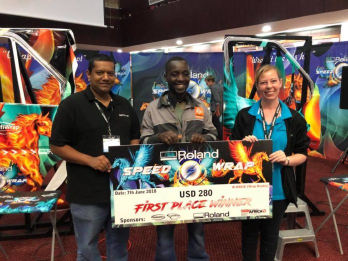 Speed Wrap winner crowned at Sign Africa Zambia Expo.