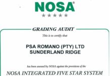PSA Romano Achieves NOSA 4-Star Grading On Its First Time Audit PSA Romano achieved NOSA 4-star grading on its first time audit.