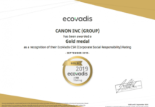 Canon Awarded EcoVadis Gold Rating