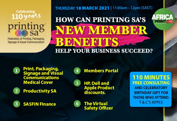 Register For Printing SA’s Free Webinar On Its New Member Benefits For The Printing And Packaging Industry Register For Printing SA’s Free Webinar On Its New Member Benefits For The Printing And Packaging Industry