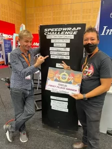 Contestants Race Against The Clock During Speedwrap Challenge At Sign Africa Cape Town Expo