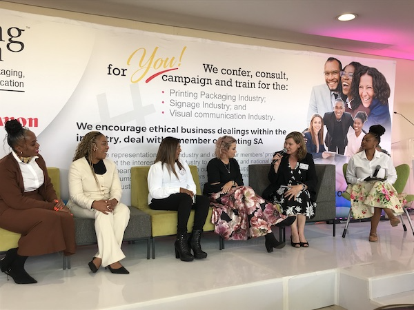 Printing SA Hosts Another Inspiring Women In Print Series Ayanda Shabangu, Kitty Mhlongo, Claudette Spider, Ilisna O'Reilly, Charnia Yapp and Lerai Rakoditsoe.